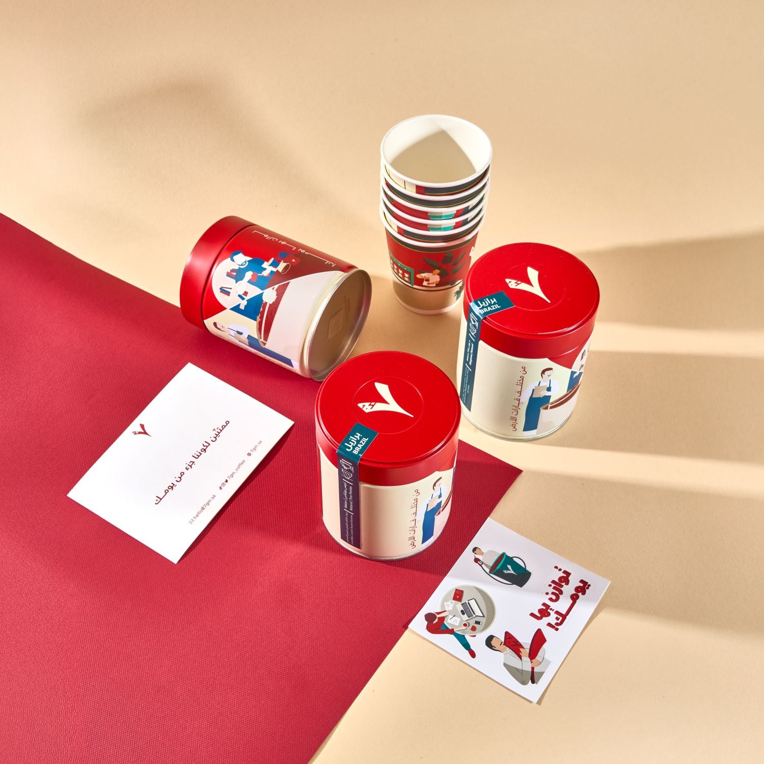 المجموعة الفاخرة -اثيوبيا - كولومبيا - سلفادور + 6 اكواب هدية