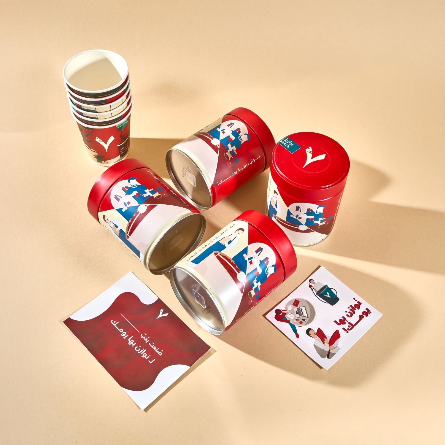 مجموعة الموازنة -برازيل - اثيوبيا - رواندا - سلفادور + 6 اكواب هدية